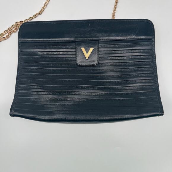 MARIO VALENTINO Leather Clutch or Crossbody Bag, Black, AUTHENTIC LUXURY - Picture 10 of 10